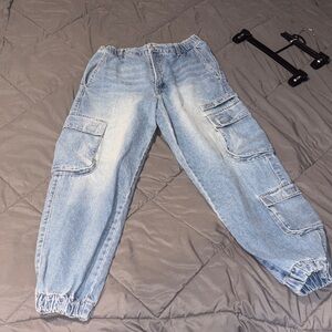 Forever 21 Light Blue Cargo Jeans